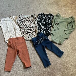 6 piece bundle of baby girls fall clothes - size 12 months